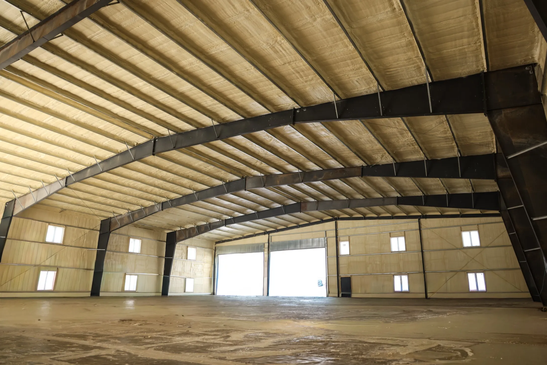 Commercial Insulation project material in a framed building