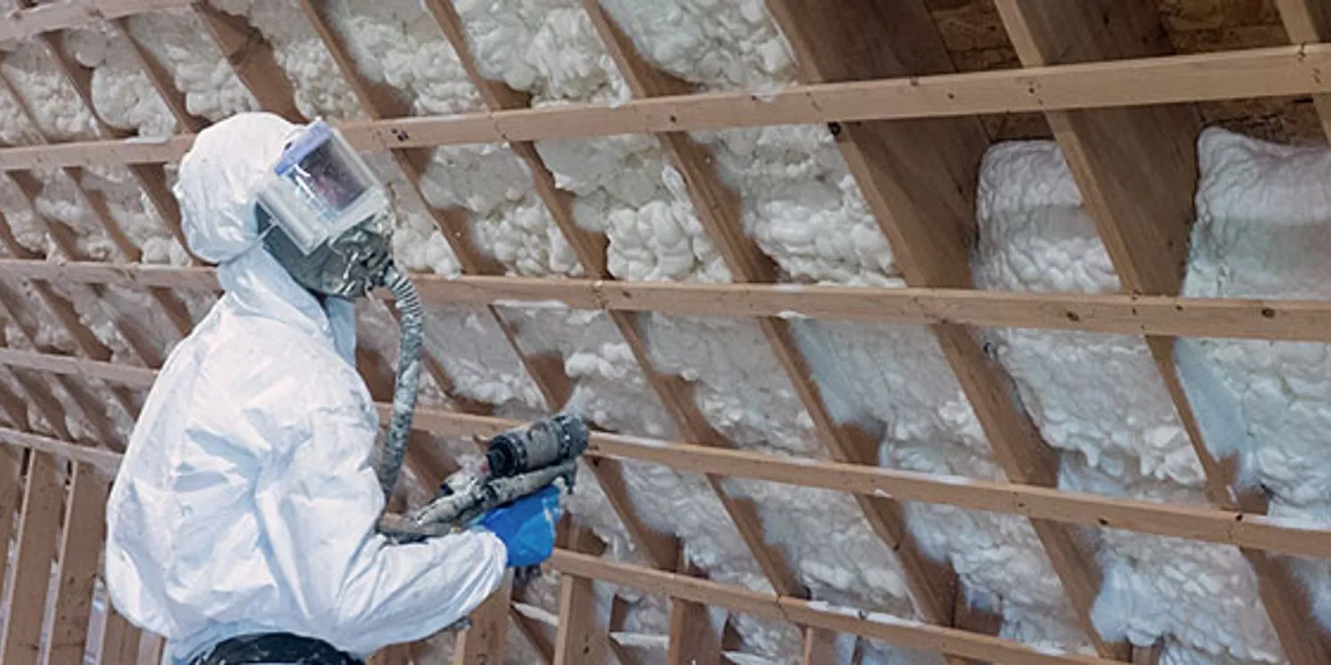 Attic Insulation project material in a framed building